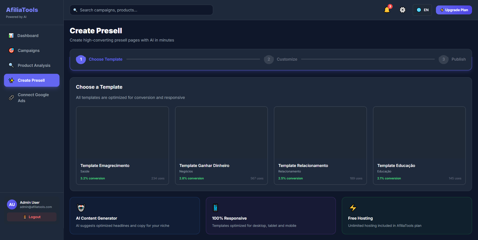 Presell Page Creator